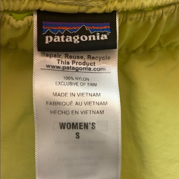 Patagonia Women's Bright Yellow Athletic Shorts - Picture 2 of 7